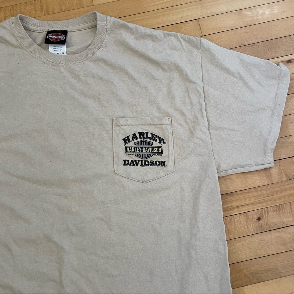 Harley-Davidson Short Sleeve Pocket Tee in Light Beige